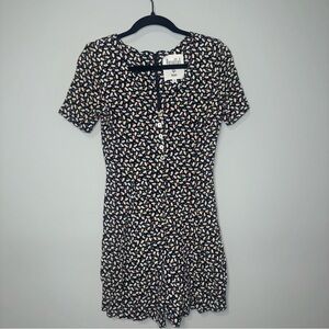 Parallel Floral Print Short Sleeve Romper